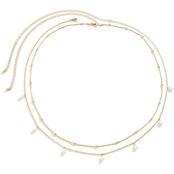 2Pcs Summer Beaded Waist Chain Metal Bikini Multi-Layer Waist Belly Chain Sexy - Picture 2 of 5